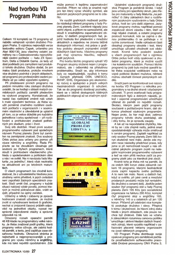 Programy VD Praha (1989) Programy VD Praha (1989)