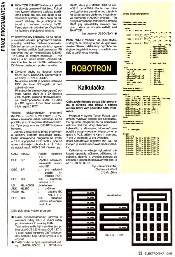 Kalkulačka pro Robotron Kalkulačka pro Robotron