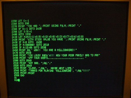 Millionaire in Microsoft Basic Millionaire in Microsoft Basic